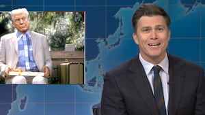 SNL, Colin Jost comparing Trump to Forrest Gump.