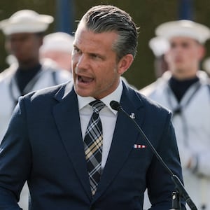 US Defense Secretary Pete Hegseth speaks during a ceremony in remembrance of US military prisoners of war and those missing in action (POW/MIA) at the Pentagon in Washington, D.C., US, September 18, 2026. REUTERS/Jonathan Ernst