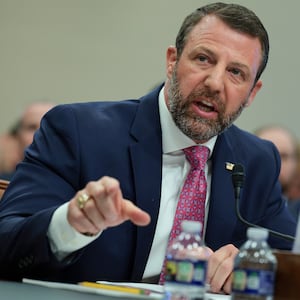 Homeland Security Secretary Markwayne Mullin testifies before the House Appropriations Homeland Security Subcommittee on his department's FY2027 budget on Capitol Hill in June 2026.