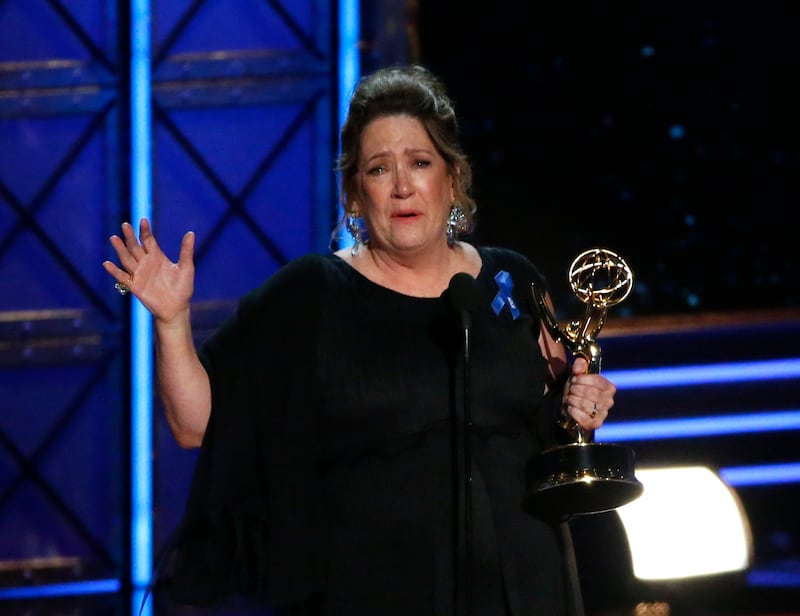 Ann Dowd accepts the award for Outstanding Supporting Actress in a Drama Series for "The Handmaid's Tale."