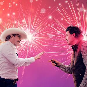 Joaquin Phoenix and Pedro Pascal in 'Eddington"