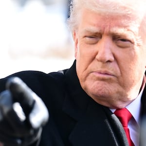 President of the United States Donald J. Trump speaks to reporters prior to departing The White House in Washington, DC, United States on January 27, 2026.