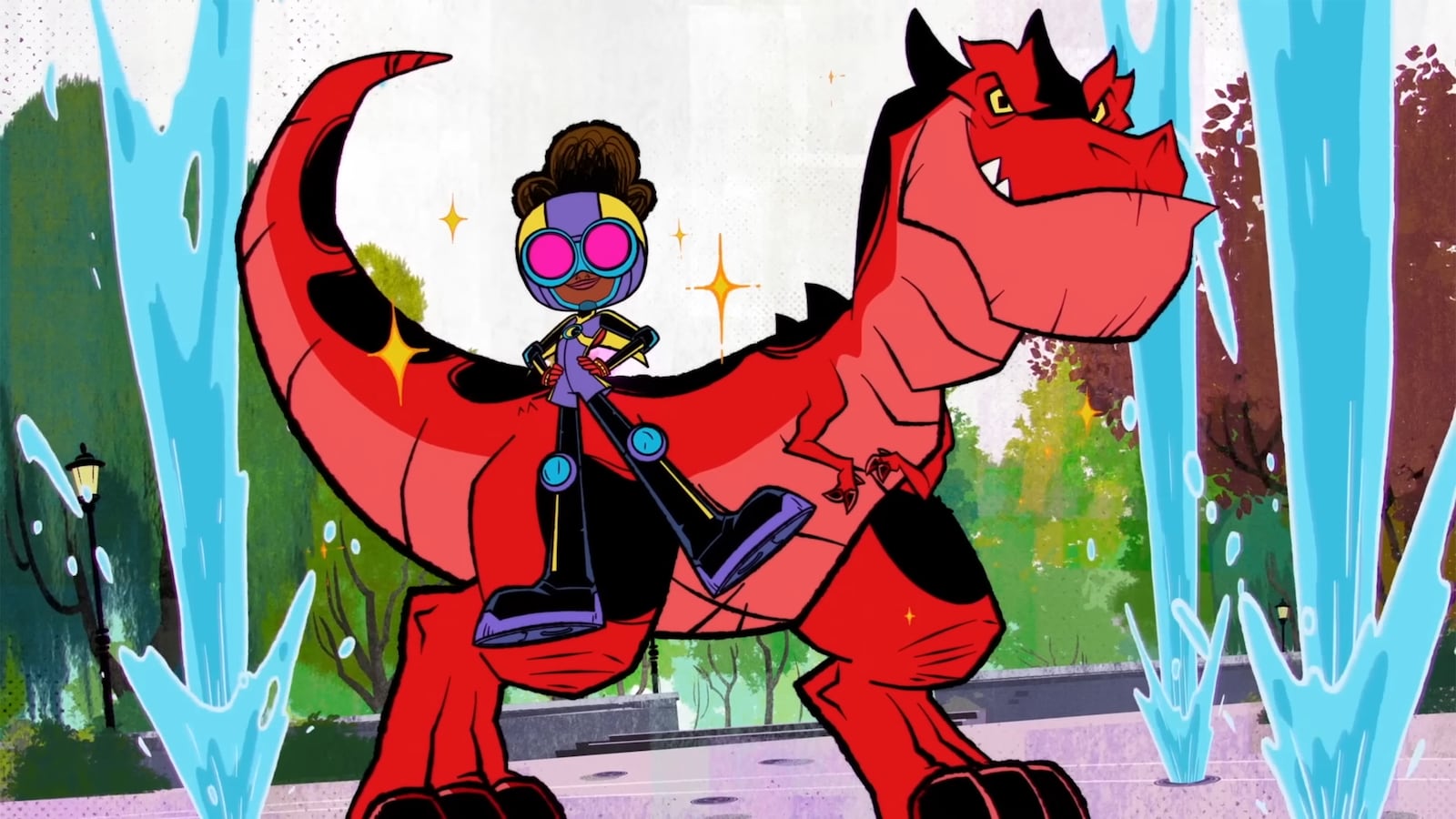 A production still from Marvel's Moon Girl and Devil Dinosaur.