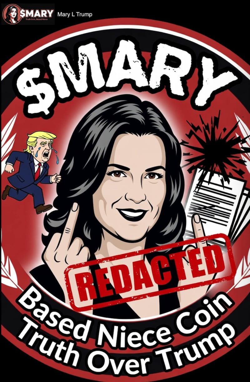 The $MARY coin as displayed on the website of the president’s niece.