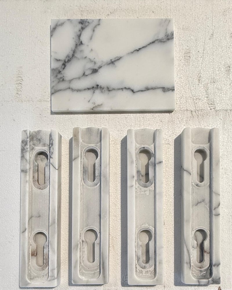 A close-up of the marble armrests Trump wants to install in the Kennedy Center.