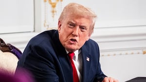 President Donald Trump participates in a call with U.S. service members from his Mar-a-Lago club in Florida on Thanksgiving Day on November 27, 2025 in Palm Beach, Florida. President Donald Trump participates in a call with U.S. service members from his Mar-a-Lago club in Florida on Thanksgiving Day on November 27, 2025 in Palm Beach, Florida.