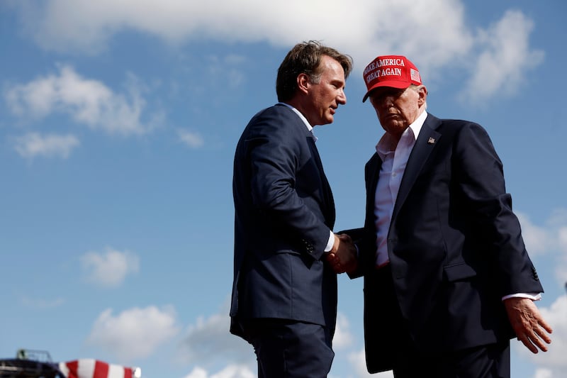 Virginia Gov. Glenn Youngkin and Donald Trump