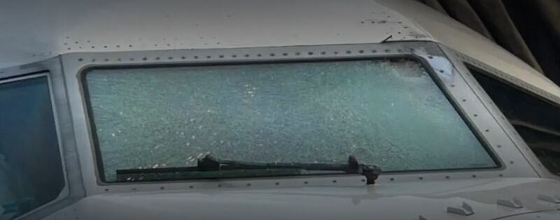 Plane windshield damage