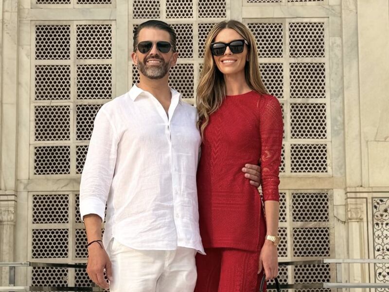 The couple at the Taj Mahal.