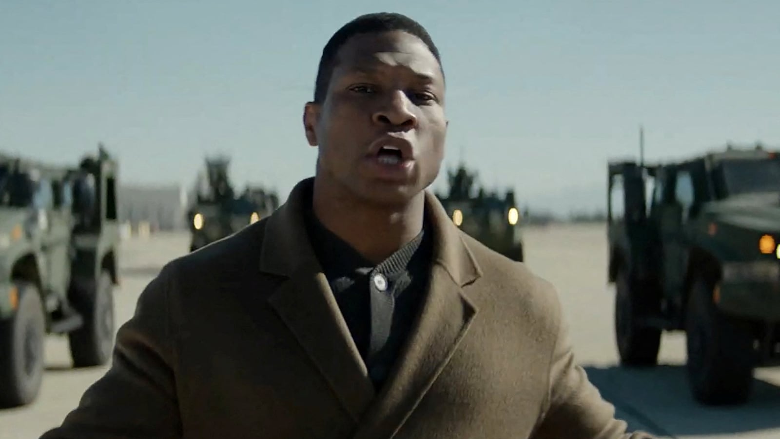 A still of Jonathan Majors in a U.S. Army ad