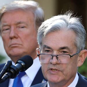 U.S. President Donald Trump looks on as Jerome Powell, his nominee to become chairman of the U.S. Federal Reserve, speaks at the White House in Washington, U.S., November 2, 2017.
