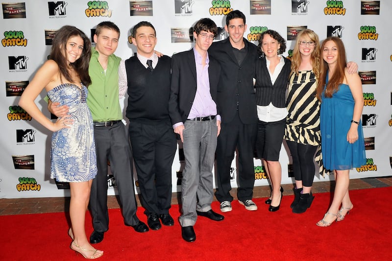Main cast members of MTV's The Paper attend the show premiere at the Muvico Paradise Theater on March 27, 2008, in Davie, Florida.