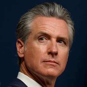 SACRAMENTO, CALIFORNIA - AUGUST 21: California Gov. Gavin Newsom looks on during a bill signing event related to redrawing the state’s congressional maps on August 21, 2025 in Sacramento, California. In a move to counter Texas House Republicans’ plan to redraw the state’s congressional maps ahead of the 2026 midterm elections, California Democrats took up a proposed constitutional amendment to temporarily redraw their own congressional maps, potentially creating five additional U.S. House seats for their party. (Photo by Justin Sullivan/Getty Images)