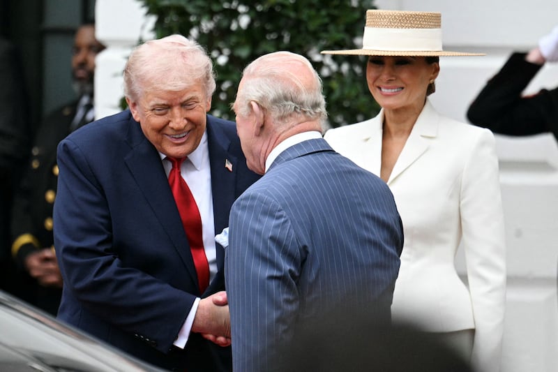 One of President Donald Trump's few public morning appearances in April was when he and First Lady Melania Trump greeted Britain's King Charles III with an arrival ceremony on the South Lawn of the White House on April 28, 2026.