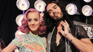 Katy Perry and Russell Brand photographed together at the 2011 MTV Video Music Awards.