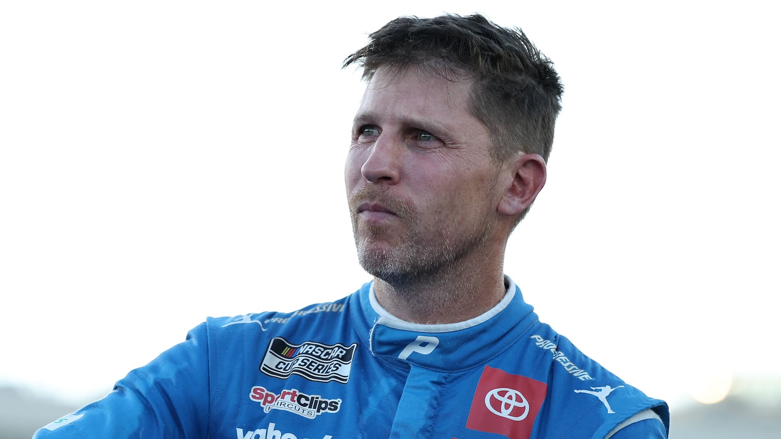 Denny Hamlin, driver of the #11 Progressive Toyota, exits his car after the NASCAR Cup Series Championship at Phoenix Raceway on November 02, 2025 in Avondale, Arizona.