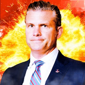 A photo illustration of Pete Hegseth and screen grabs from boat strikes off the coast of Venezuela.