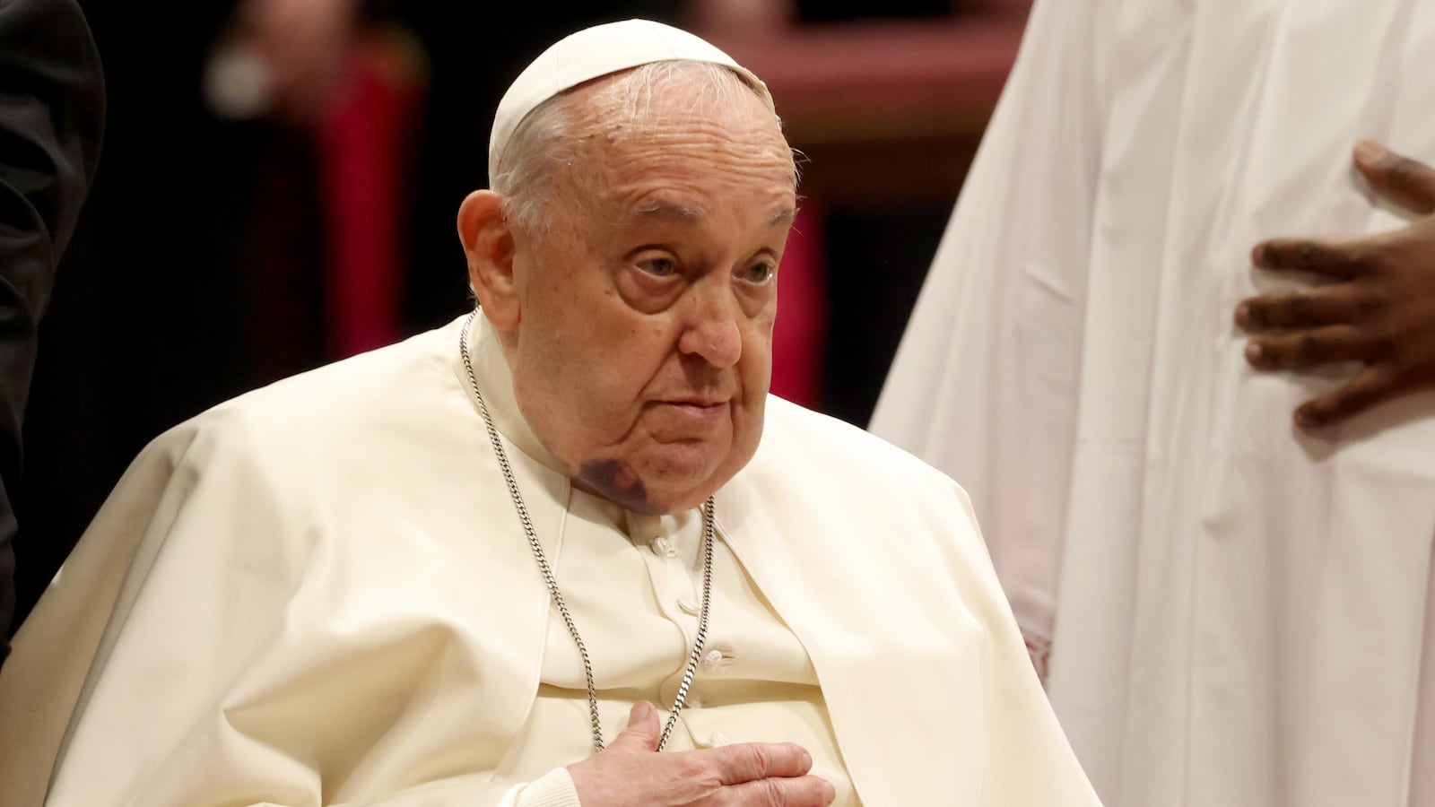 Pope Francis presides over Consistory for creation of new cardinals at St. Peter's Basilica on December 07, 2024 in Vatican City, Vatican. The Consistory, set to take place with representatives from all over the world, will fall before the opening of the 2025 Jubilee of Hope and after the conclusion of the Second Session of the Synod on Synodality in the Vatican.