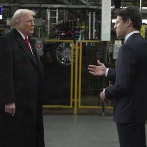 President Donald Trump and CBS News' Tony Dokoupil