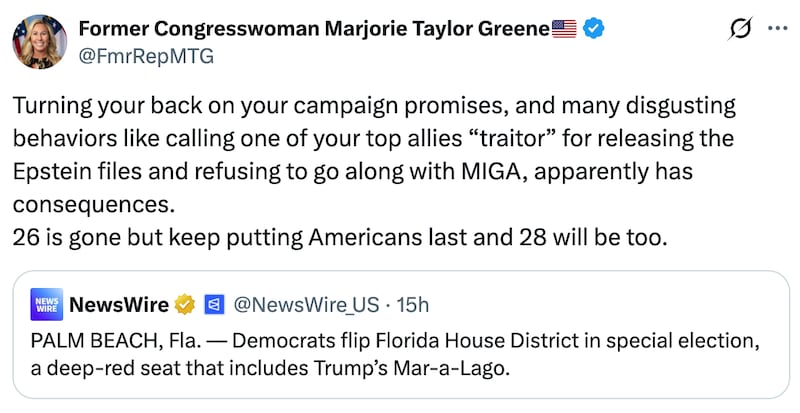Marjorie Taylor Greene/X
