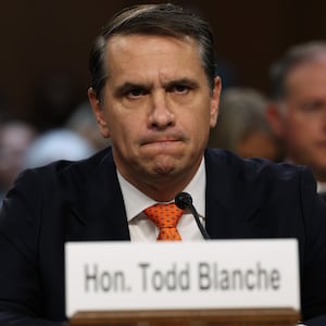 Acting Attorney General Todd Blanche appears at his confirmation hearing in front of the Senate Judiciary Committee on Capitol Hill July 15, 2026 in Washington, DC.