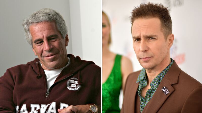Jeffrey Epstein (left); Sam Rockwell (right)