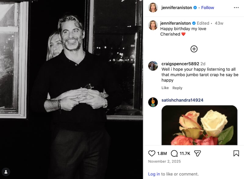 Jennifer Aniston went public with her boyfriend, Jim Curtis, last year.