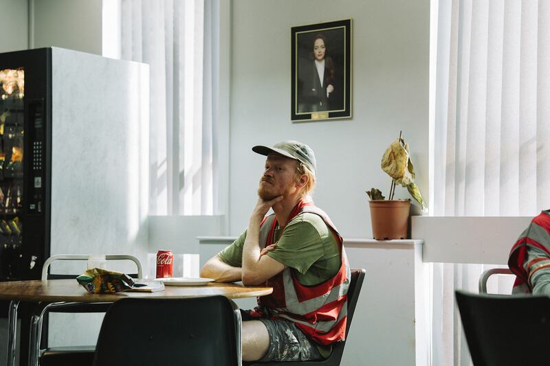 Jesse Plemons as Teddy in Bugonia.