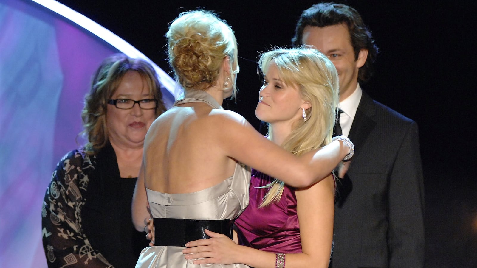 LOS ANGELES, CA - NOVEMBER 01: Actors Kathy Bates, Kate Winslet, Reese Witherspoon and Michael Sheen attend the 16th Annual BAFTA/LA Cunard Britannia Awards at the Hyatt Regency Century Plaza on November 1, 2007 in Los Angeles, California. (Photo by Lester Cohen/WireImage)