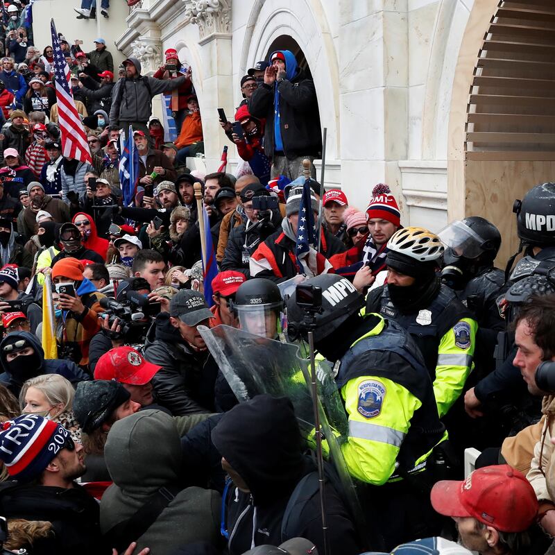 The riot outside the US Capitol on Jan. 6, 2021