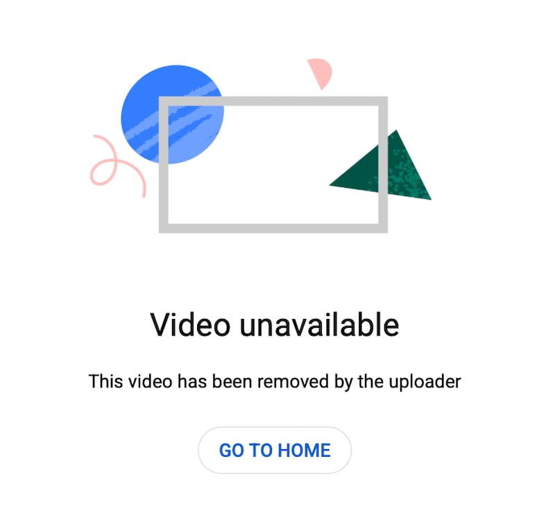 Another instance of the video being taken down.
