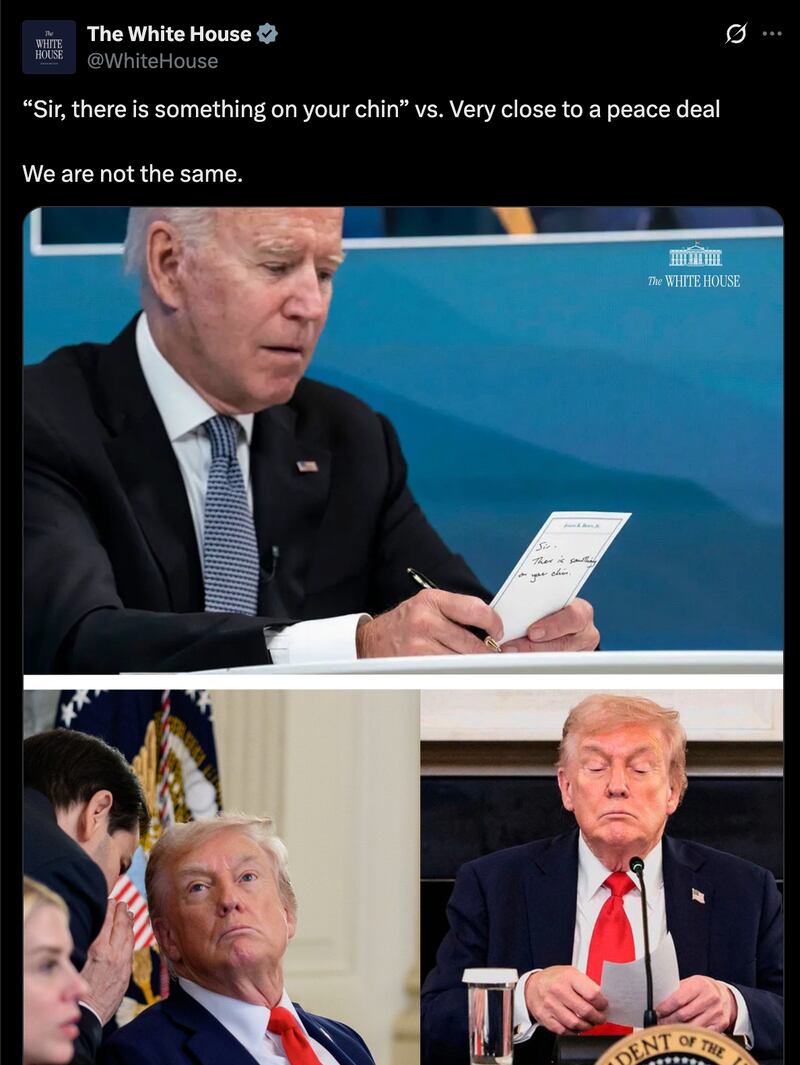 The White House is trolling Joe Biden.