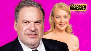 A photo illustration of Jeff Garlin and Wendi McLendon-Covey for the Obsessed podcast.