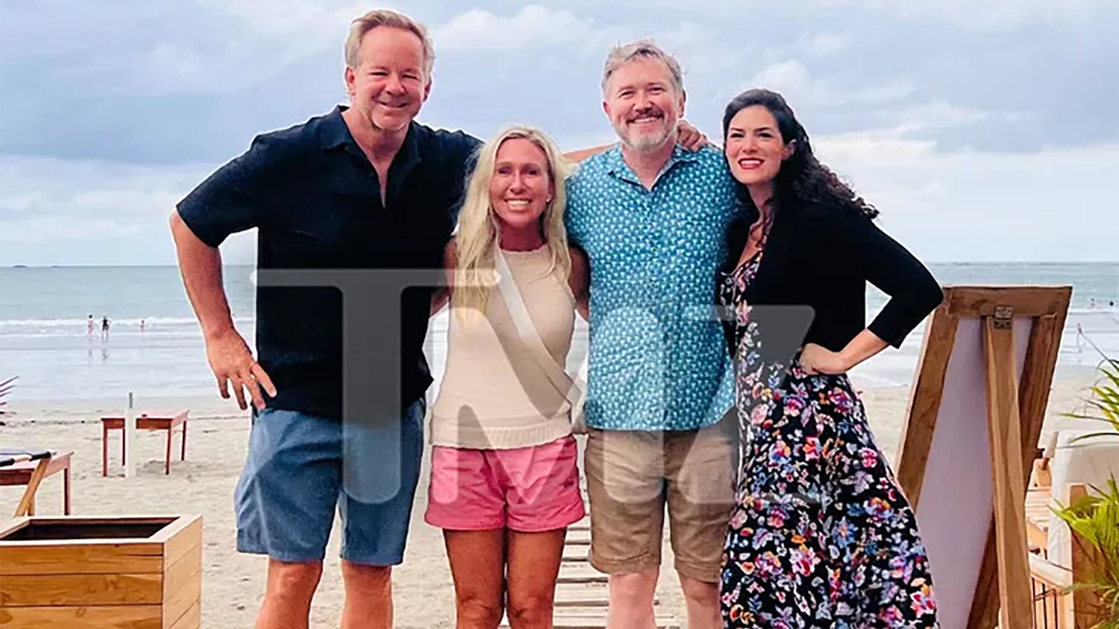 Brian Glenn, Marjorie Taylor Greene, Rep. Thomas Massie and his wife Carolyn Grace Moffa in Costa Rica.