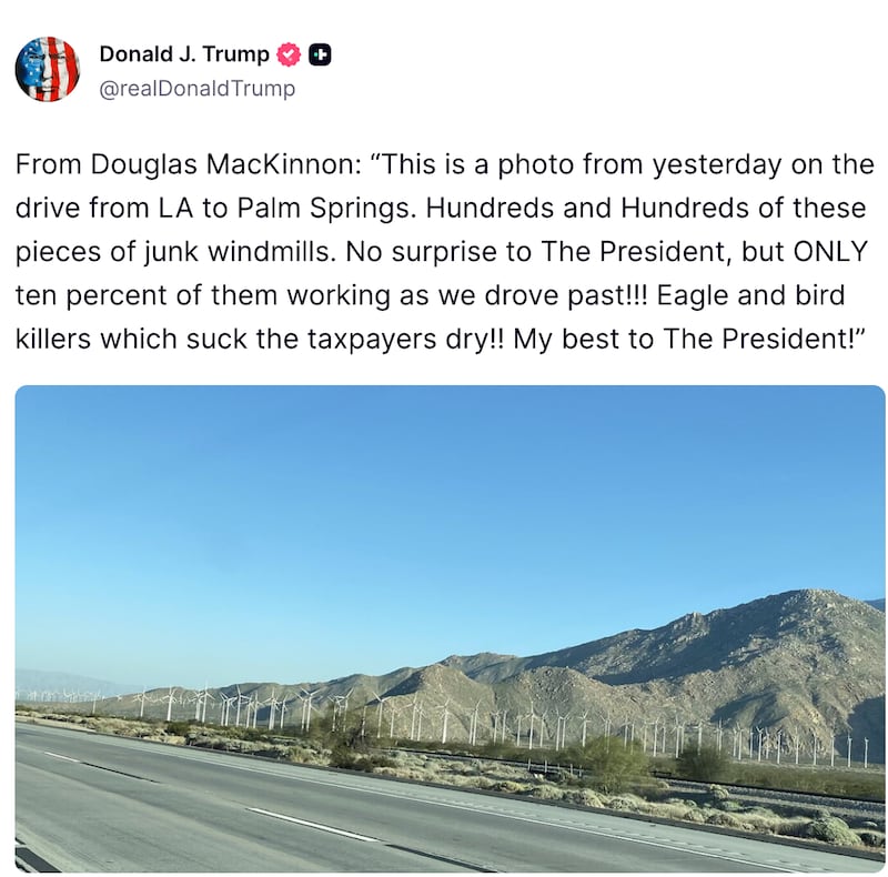 Screengrab of Trump's Truth Social post.