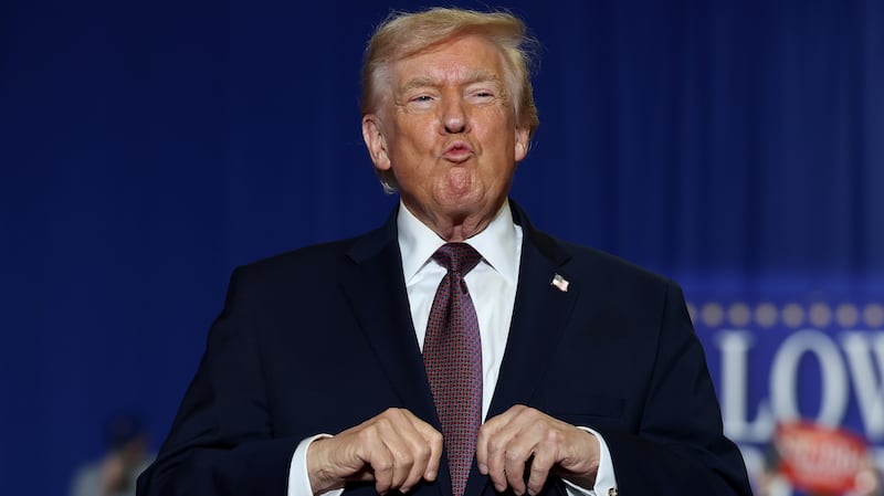 ROCKY MOUNT, NORTH CAROLINA - DECEMBER 19: U.S. President Donald Trump takes the stage during a rally at the Rocky Mount Event Center on December 19, 2025 in Rocky Mount, North Carolina. Trump spoke on his plans to lower the cost of staples, including gas and health care, while blaming the Biden administration for the economic challenges inherited by his administration. (Photo by Tasos Katopodis/Getty Images)