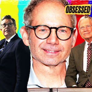 Rob Burnett, Stephen Colbert, and David Letterman