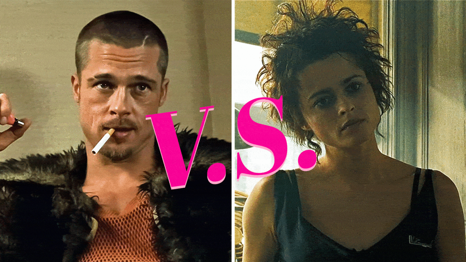 Brad Pitt as Tyler Durden and Helena Bonham Carter as Marla Singer in Fight Club (1999)