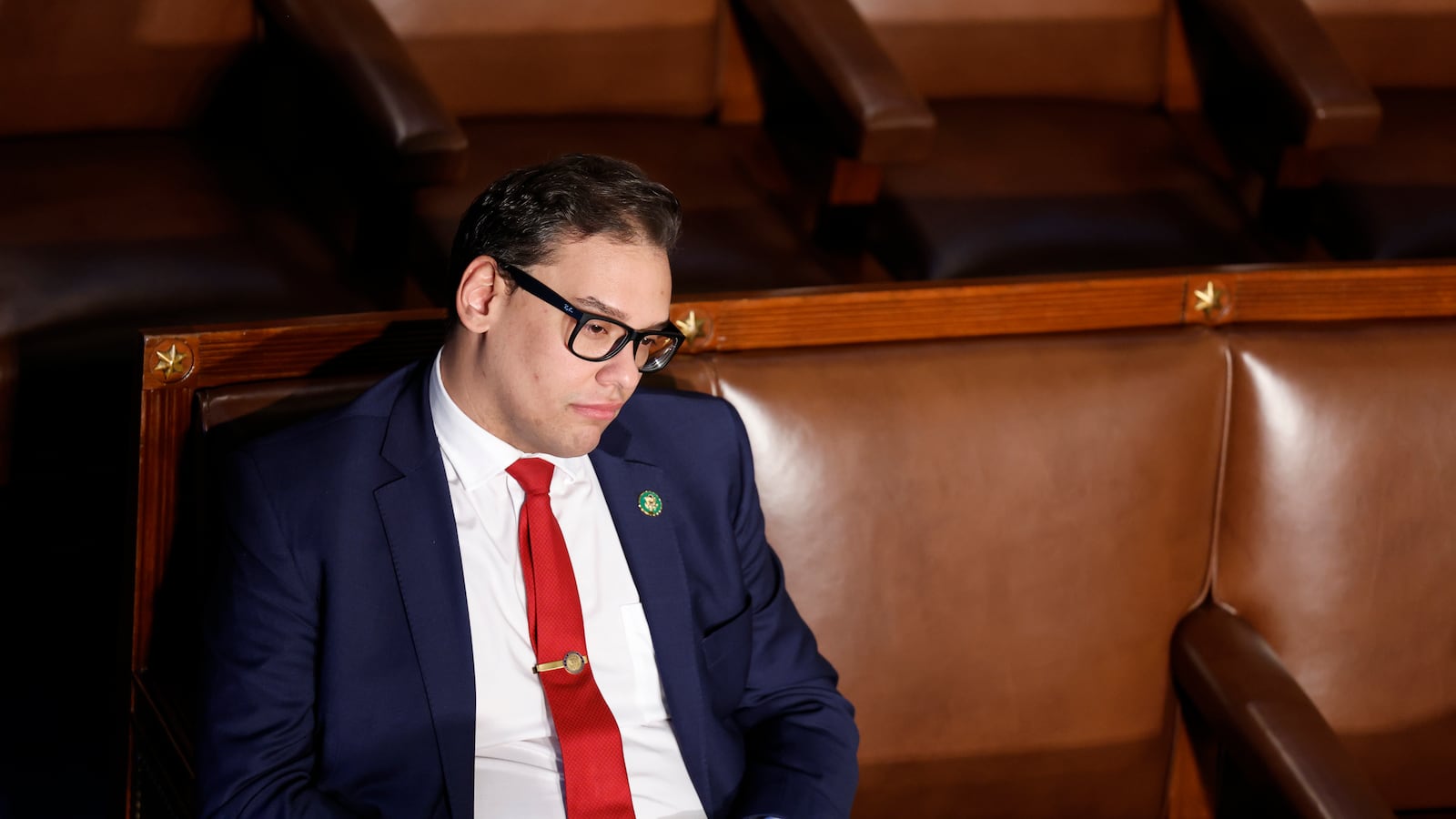 U.S. Rep.-elect George Santos (R-NY) watches congressional proceedings.