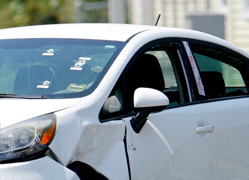 Bullet holes car