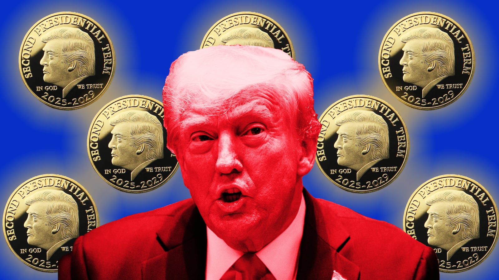 Donald Trump meme coin illustration
