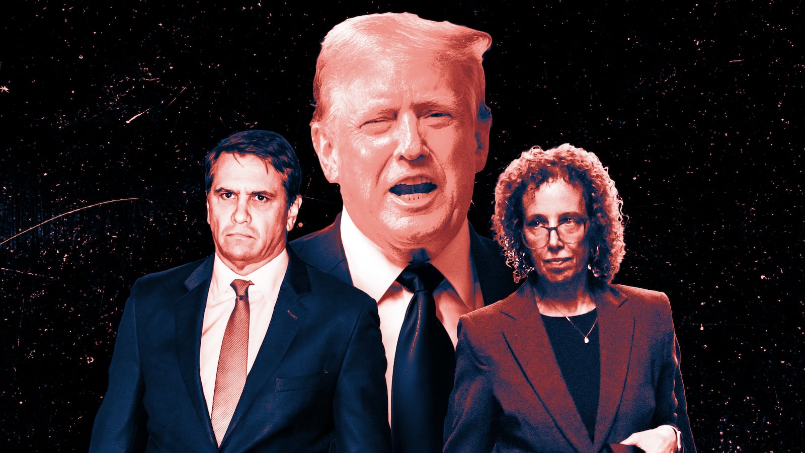 Donald Trump, Todd Blanche, and Susan Necheles.