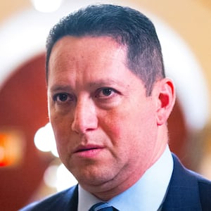 Rep. Tony Gonzales, R-Texas, is seen in the U.S. Capitol before the House voted to keep the government funded into March, on Thursday, January 18, 2024.