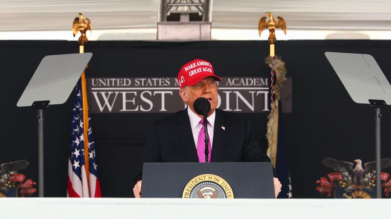 Trump mentioned his former military academy in his commencement speech at West Point.