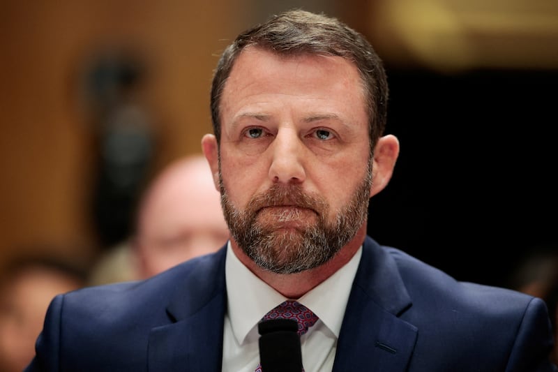 U.S. Senator Markwayne Mullin, President Donald Trump's nominee to be Homeland Security secretary, tesifies before a Senate Homeland Security and Governmental Affairs Committee confirmation hearing on Capitol Hill in Washington, D.C., U.S., March 18, 2026. REUTERS/Evan Vucci