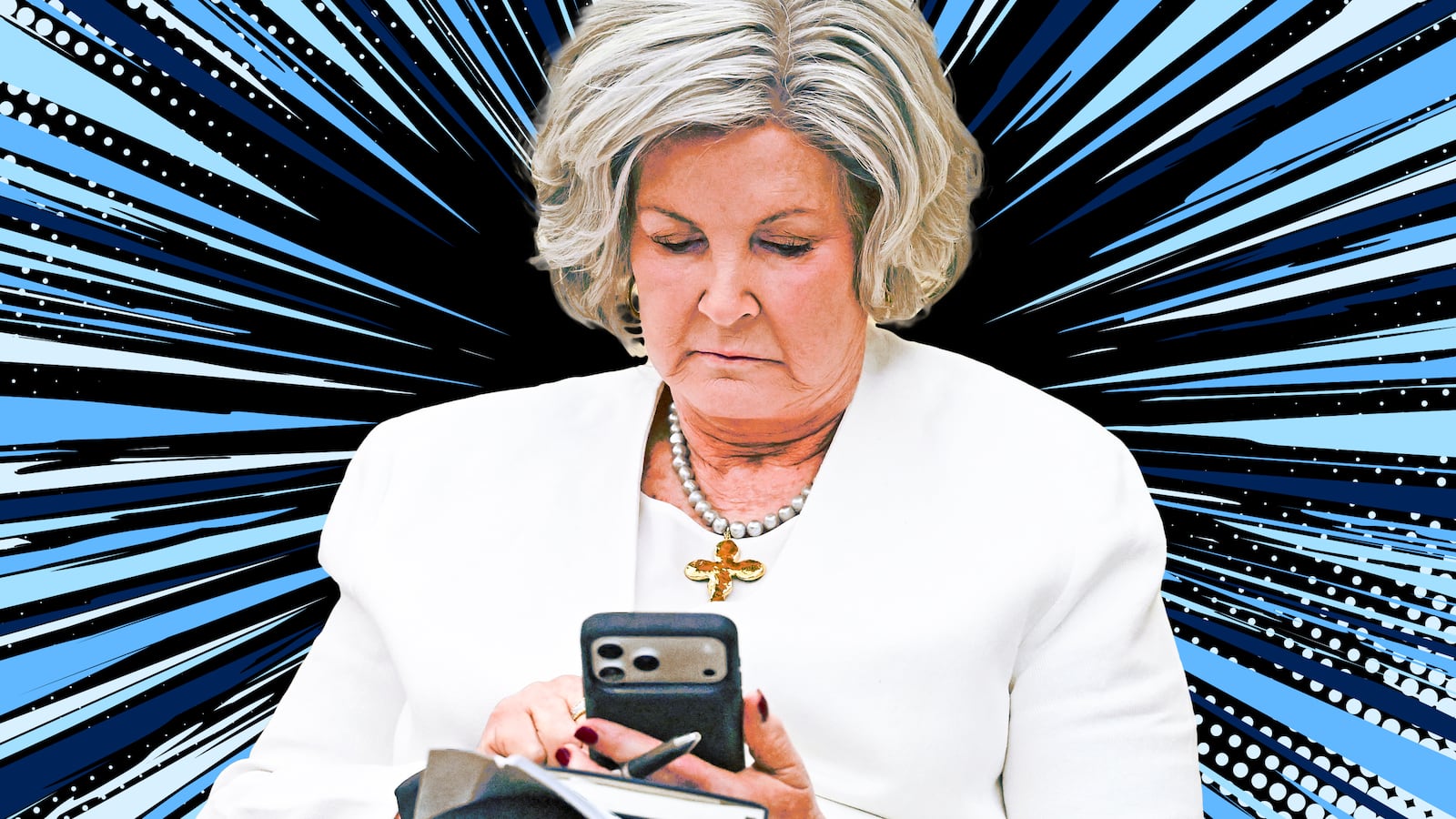 A photo illustration of White House Chief of Staff Susie Wiles for PunchUp.