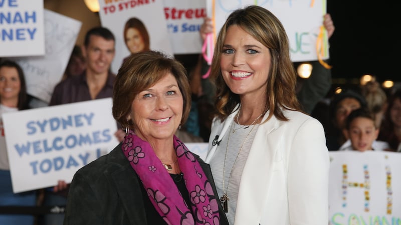 Savannah Guthrie poses alongside her mother, Nancy Guthrie, in Australia in 2015.