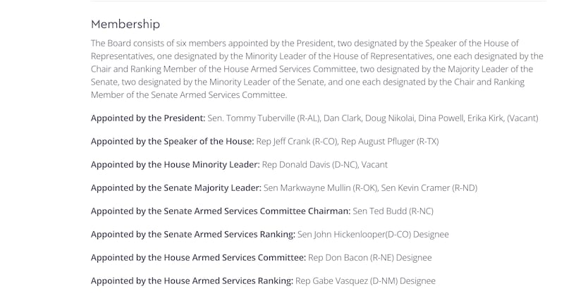 Erika Kirk's name has been added to the board's website.