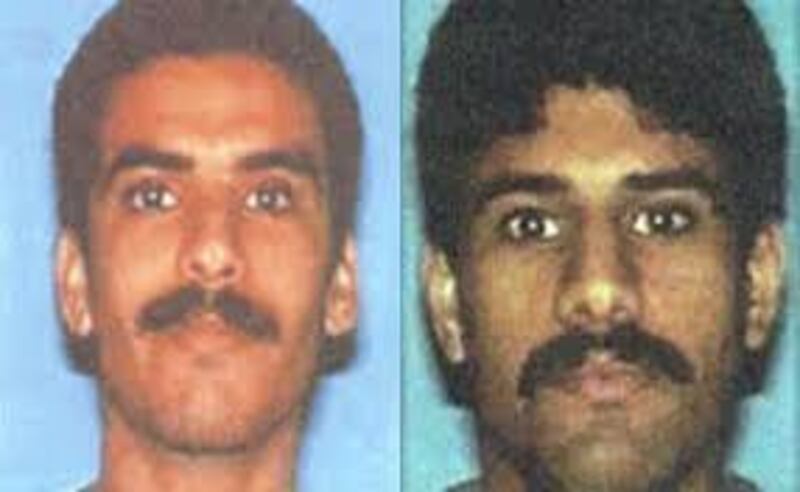 Khalid al-Mihdhar (left) and Nawaf al-Hazmi lived in San Diego, California, before they flew an American Airlines jet into the Pentagon on September 11, 2001.