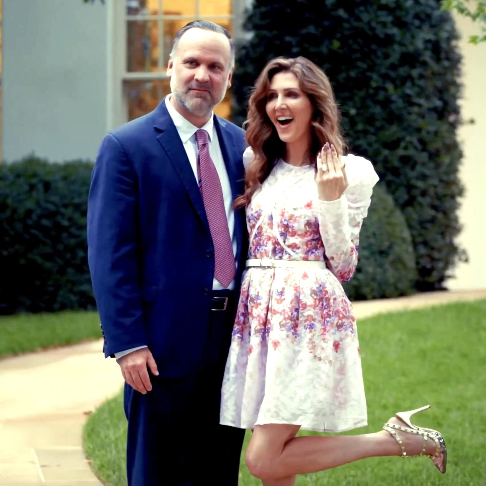 Donald Trump Goons Dan Scavino and Erin Elmore Announce Engagement in Tacky  White House Video, image size:1559x1559